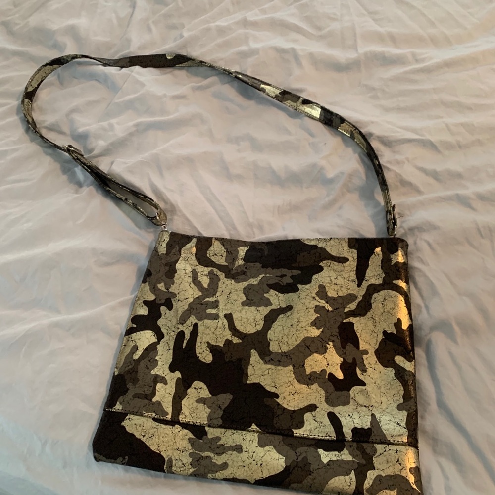 Metallic, camo purse